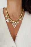 COLLIER PERLES DORÉ