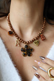 COLLIER PERLES STRASS DORÉ