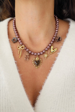 COLLIER PERLES DORÉ