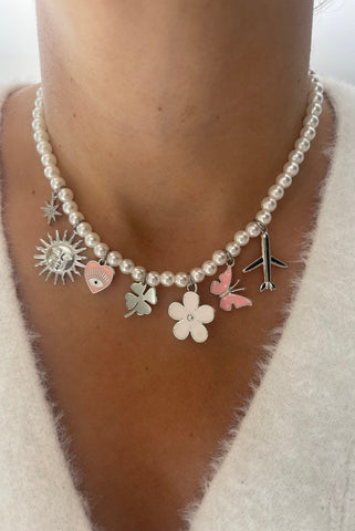 COLLIER PERLES ARGENTÉ
