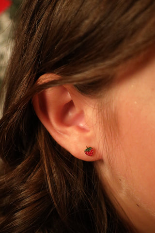 BOUCLES D'OREILLES • FRAISE •